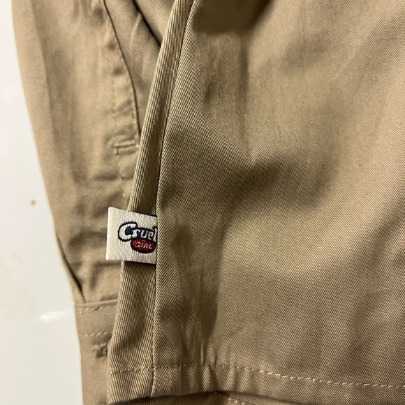 NEW Cruel Girl Button Down Shirt Khaki Tan Girls Size S - Picture 5 of 5